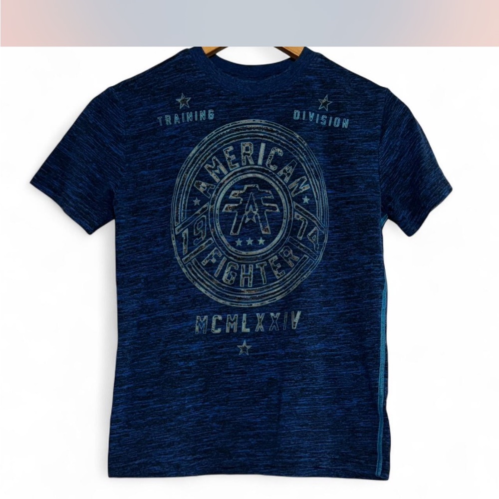 American Fighter Kids Blue Graphic T-Shirt